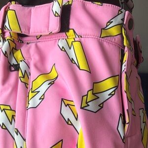 Stella McCartney Pink and Yellow lightning bolt ski pants kids